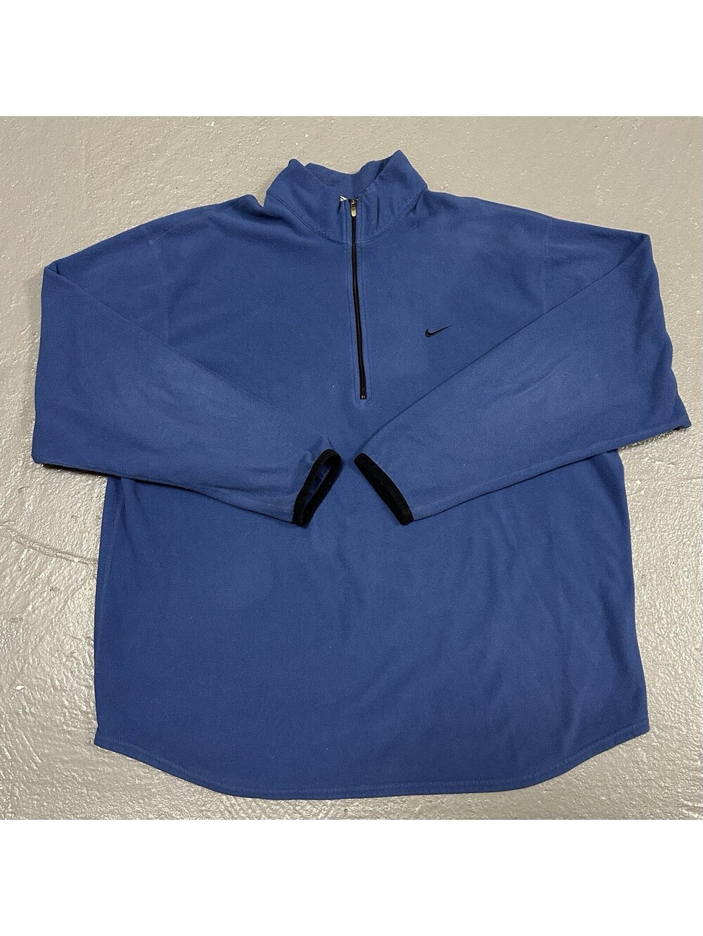 VINTAGE Nike Therma-Fit Quarter Zip Blue Fleece Pullover Size XL